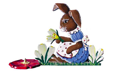 Pewter-rabbit candleholder